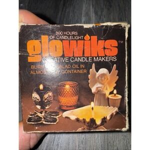 Vintage 1978 box"Glowiks" Creative Candle Makers 800 hrs Pyrex Rare HTF UnCandle